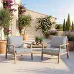 Conjunto de Cojines para Salón de Jardín 50x50 Gris Guijarro - Con Funda Extraíble & Anti-UV (Asiento + Respaldo)