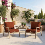 Conjunto de Cojines para Salón de Jardín 50x50 Terracota - Con Funda Extraíble & Anti-UV (Asiento + Respaldo)