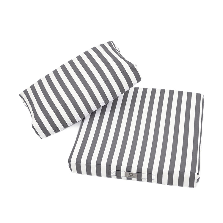 Coussins pour salon de jardin déhoussable 50x50cm - Rayure Gris foncé - Deco-arts.fr