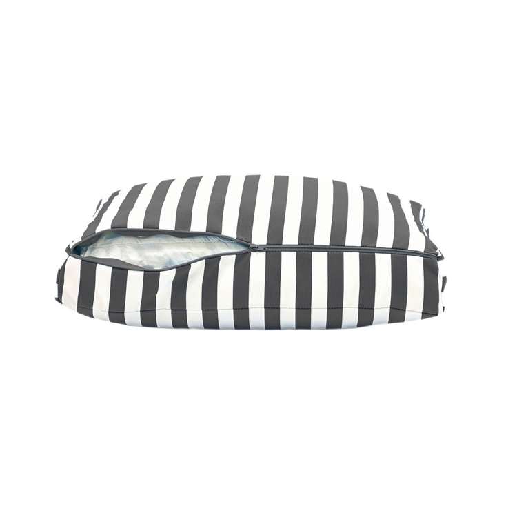 Coussins pour salon de jardin déhoussable 50x50cm - Rayure Gris foncé - Deco-arts.fr