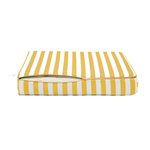 Ensemble de coussins pour salon de jardin, rayures jaunes, assise et dossier, en tissu 270g, pour fauteuils et canapés.