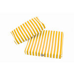 Ensemble de coussins pour salon jardin 50x50 cm Rayure jaune, assise et dossier, en tissu 270g, pour fauteuils et canapés.