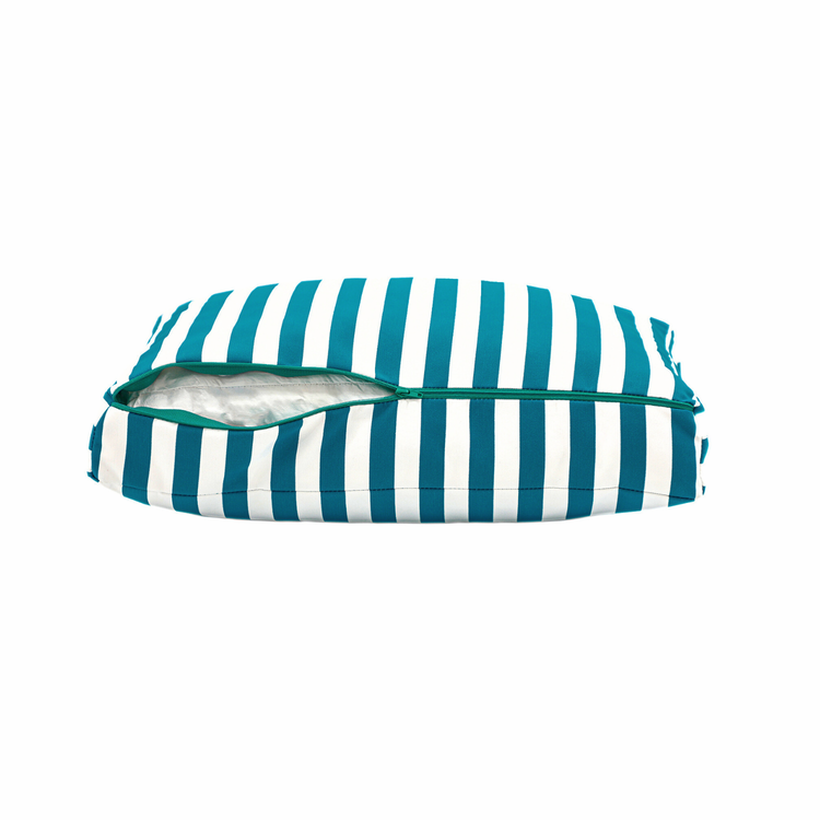 Coussins pour salon de jardin déhoussable 60x60cm - Rayure Turquoise - Deco-arts.fr