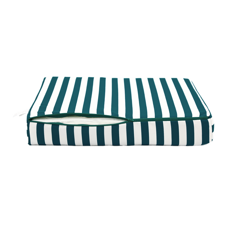 Coussins pour salon de jardin déhoussable 60x60cm - Rayure Vert - Deco-arts.fr