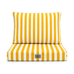 Conjunto de Cojines para Salón de Jardín 50x50 Rayas Amarillas - Premium 270g (Asiento + Respaldo)