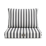 Conjunto de Cojines para Salón de Jardín 60x60 Rayas Gris Oscuro - Premium 270g (Asiento + Respaldo)
