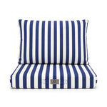 Conjunto de Cojines para Salón de Jardín 50x50 Rayas Azul Marino - Premium 270g (Asiento + Respaldo)