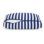 Conjunto de Cojines para Salón de Jardín 60x60 Rayas Azul Marino - Premium 270g (Asiento + Respaldo)