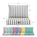 Conjunto de Cojines para Salón de Jardín 60x60 Rayas Gris Claro - Premium 270g (Asiento + Respaldo)