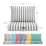Conjunto Cojines Jardín 60x70 Rayas Gris Claro - Premium 270g (Asiento + Respaldo)