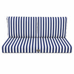 Conjunto de Cojines para Salón de Jardín 120x60 Rayas Azul Marino - Premium 270g (1 Asiento + 2 Respaldos)