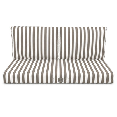 Conjunto de Cojines para Salón de Jardín 120x60 Rayas Beige - Premium 270g (1 Asiento + 2 Respaldos)