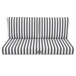 Conjunto de Cojines para Salón de Jardín 100x50 Rayas Gris Oscuro - Premium 270g (1 Asiento + 2 Respaldos)