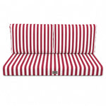 Conjunto de Cojines para Salón de Jardín 120x60 Rayas Rojas - Premium 270g (1 Asiento + 2 Respaldos)
