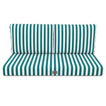 Conjunto de Cojines para Salón de Jardín 100x50 Rayas Verde - Premium 270g (1 Asiento + 2 Respaldos)