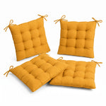 Lote de 4 Cojines para Silla 40x40 Amarillo Miel - Interior y Exterior (Hidrófugo con Sujeciones)
