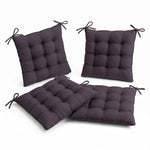 Lote de 4 Cojines para Silla 40x40 Gris Carbón - Interior y Exterior (Hidrófugo con Sujeciones)