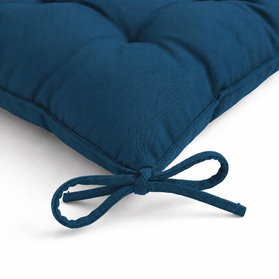 Lote de 4 Cojines para Silla 40x40 Azul Petróleo - Interior y Exterior (Hidrófugo con Sujeciones)