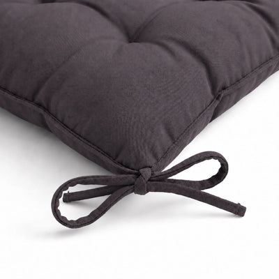 Lote de 4 Cojines para Silla 40x40 Gris Carbón - Interior y Exterior (Hidrófugo con Sujeciones)