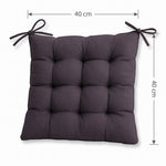 Lote de 4 Cojines para Silla 40x40 Gris Carbón - Interior y Exterior (Hidrófugo con Sujeciones)