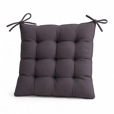 Lote de 4 Cojines para Silla 40x40 Gris Carbón - Interior y Exterior (Hidrófugo con Sujeciones)