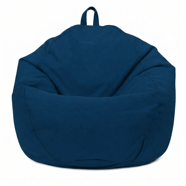 Pouf Poire XL 110x120 Bleu Pétrole - Déhoussable & Imperméable (Garni Billes)