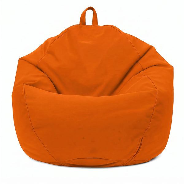Pouf Poire XL 110x120 Orange - Déhoussable & Imperméable (Garni Billes)