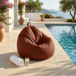 Puf Pera XL 110x120 Terracota - Con Funda Extraíble & Impermeable (Garni Perlas)