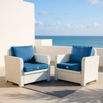 Ensemble de coussins pour salon de jardin Déco Arts, bleu pétrole, déhoussables, anti-UV, pour fauteuils et canapés 60x70 cm