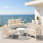 Ensemble de coussins de salon jardin beige 60x60 cm, déhoussables et anti-UV, pour fauteuils et canapés, Deco-arts.fr