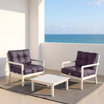 Ensemble de coussins capitonnés gris carbone 50x50cm, épais et moelleux pour fauteuils et canapés, avec assise et dossier.