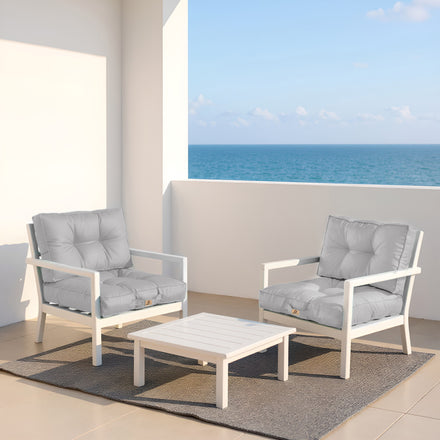 Ensemble Coussins Capitonné 50x50 Gris Galet - Épais 15cm & Moelleux (Assise + Dossier)