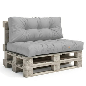 Ensemble Coussins Palette 120x80 Gris Galet - Imperméable & Épais 15cm