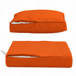 Ensemble Coussins Salon Jardin 60x60 Orange - Déhoussable & Anti-UV (Assise + Dossier)