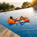 Puf Flotante para Piscina XXL 170x90 Naranja - Colchoneta de Hamaca con Perlas (Confort Adulto)