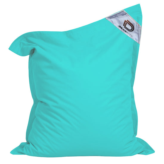 Pouf Géant XXL Intérieur et Extérieur, Déhoussable, Salon, Jardin, Deco Arts Bleu Caraïbes - Deco-arts.fr