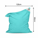 Funda de Puf XL 120x80 Azul Caribe - (Funda para Rellenar - Interior/Exterior)