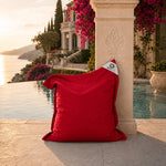 Funda de Puf XL 120x80 Rojo Pimiento - (Funda para Rellenar - Interior/Exterior)