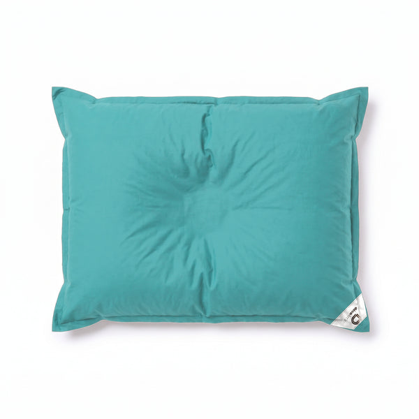 Pouf géant flottant Bleu Caraïbes vu de dessus sur fond blanc