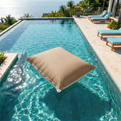 Funda de Puf Flotante XXL 180x140 Beige - (Funda para Rellenar - Spécial Piscina)