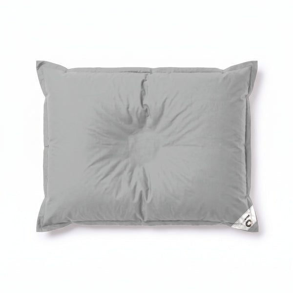 Pouf géant flottant Gris Galet vu de dessus sur fond blanc
