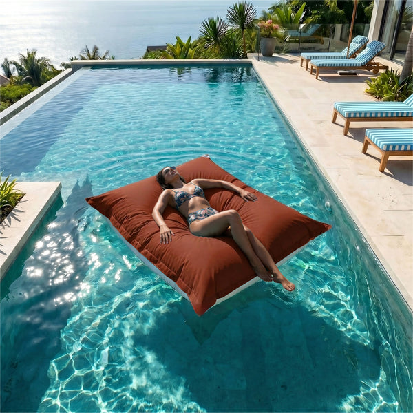 Pouf Géant Flottant 180x140 Terracotta - Piscine & XXL (Billes)