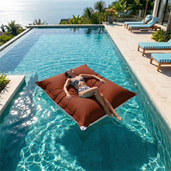 Housse de Pouf Flottant XXL 180x140 Terracotta - (Housse Seule à Garnir - Spécial Piscine)