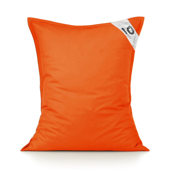 Pouf orange 120x80 cm en situation extérieure