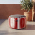 Pouf Rond Rayure Rouge - Premium 270g - Hauteur 40cm Diamètre 70cm