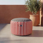 Pouf Rond Rayure Rouge - Premium 270g - Hauteur 40cm Diamètre 70cm