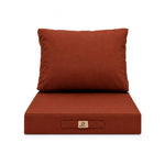 Ensemble Coussins Salon Jardin 60x60 Terracotta - Déhoussable & Anti-UV (Assise + Dossier)