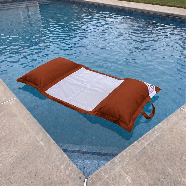 Puf Flotante para Piscina XXL 170x90 Terracota - Colchoneta de Hamaca con Perlas (Confort Adulto)