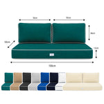 Conjunto de Cojines Premium 100x50 Verde Esmeralda - 1 Asiento + 2 Respaldos (Grueso 12cm & Passepoil)