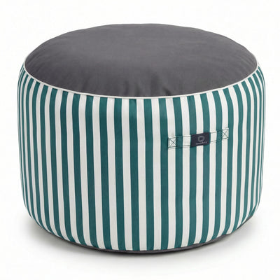 Pouf Rond Rayure Vert - Premium 270g - Hauteur 40cm Diamètre 70cm